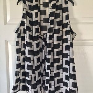 Antilia Femme Black and White Patterned Blouse